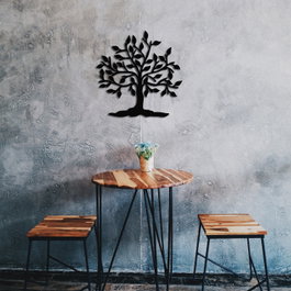 Wallity Kalp Agac Escultura de Pared de Metal Negra 70 x 70 cm